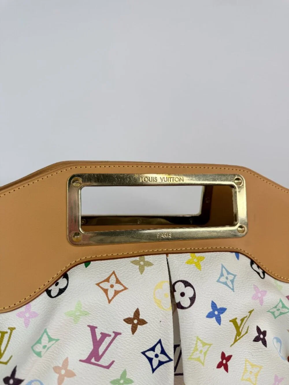 louis vuitton judy handbag monogram multicolor white